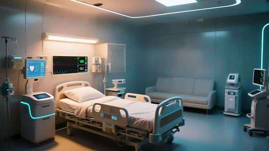 现代化医院病房内部场景