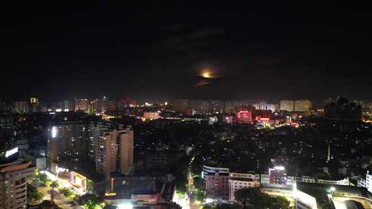 广西玉林夜景玉林城市建设航拍