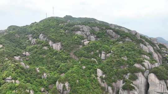 航拍福建宁德福鼎太姥山海上仙山风光