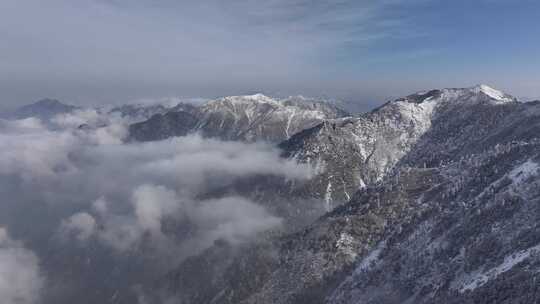 秦岭朱雀国家森林公园（冰晶顶）雪景航拍