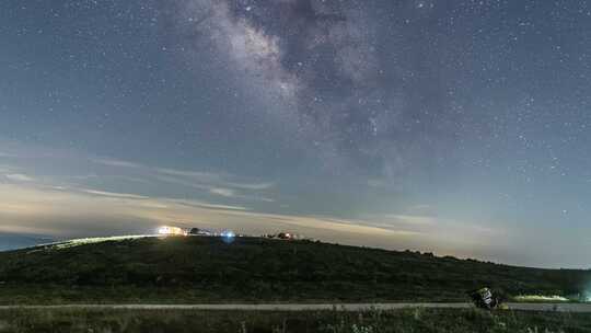 湖北襄阳南顶草原星空银河延时