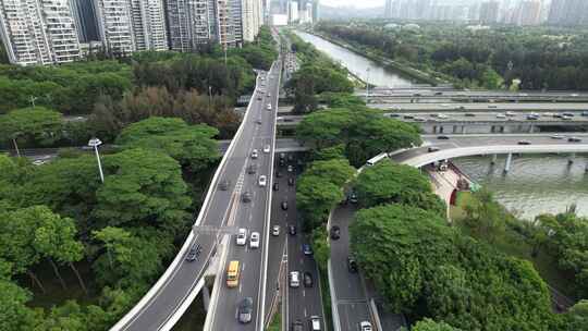 深圳人才公园-沙河西路城市车流