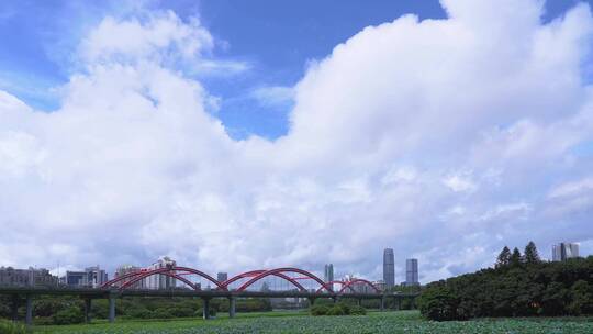 洪湖红桥-蓝天白云