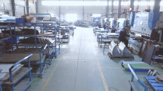 工厂内部厂房航拍视频素材模板下载