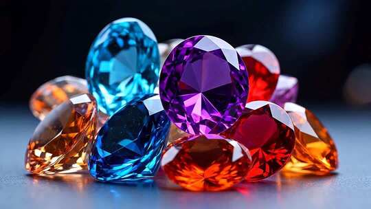 多彩宝石微距特写