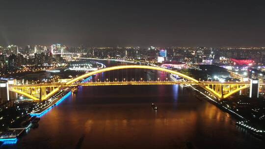 上海卢浦大桥夜景4K航拍原素材视频素材模板下载