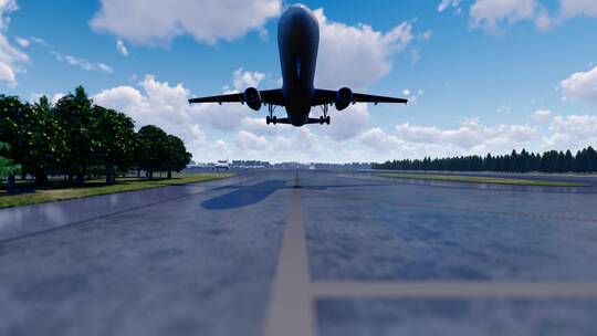 4K 民航客机从飞机场起飞