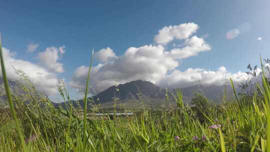 蓝天白云唯美风景实拍素材4K宽屏