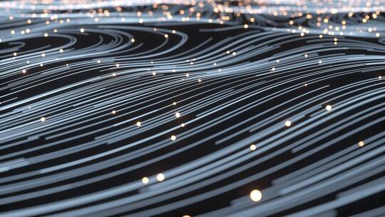 3D渲染抽象发光粒子大数据通讯信息流动画