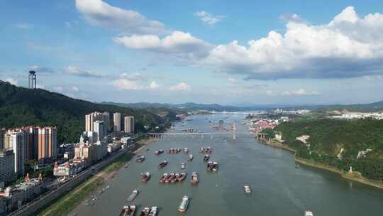 广西梧州大景梧州城市建设航拍