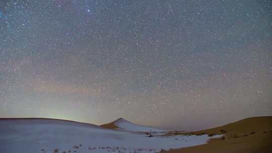 4K腾格里沙漠双子座流星雨沙漠星空延时