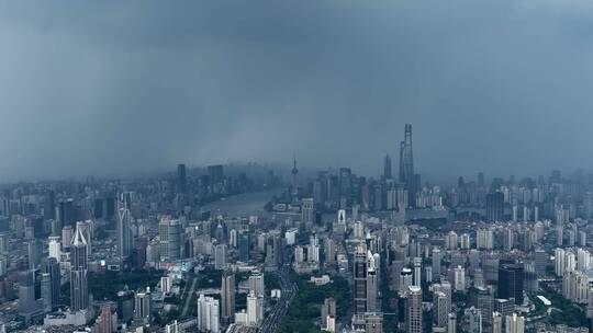 上海高温预警风暴闪电交加航拍合集