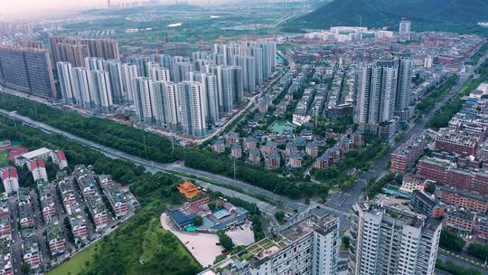义乌江东城市建筑风光4K航拍