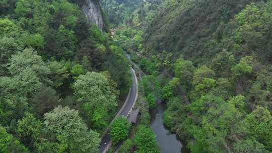 贵阳阿哈湖湿地公园航拍园林景观