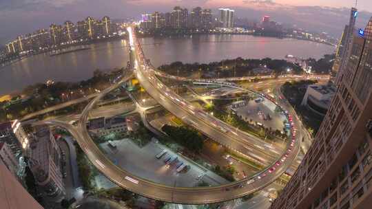 福建省福州市尤溪洲大桥日转夜延时