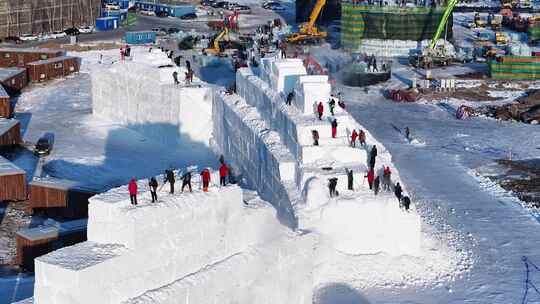 冰雪大世界建设 冰雕建筑师 哈尔滨冬季