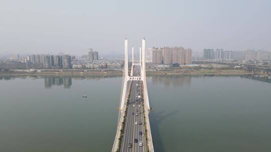 航拍湖南湘潭湘江二桥