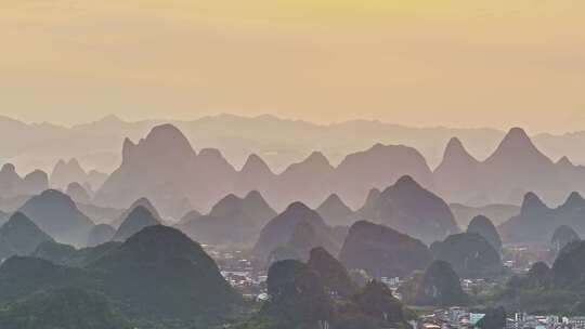 桂林山水喀斯特地貌航拍中国