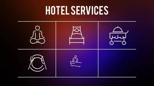 酒店服务25个轮廓图标AE模板