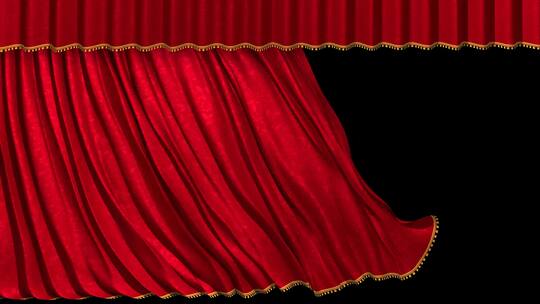 红旗幕布拉开幕布