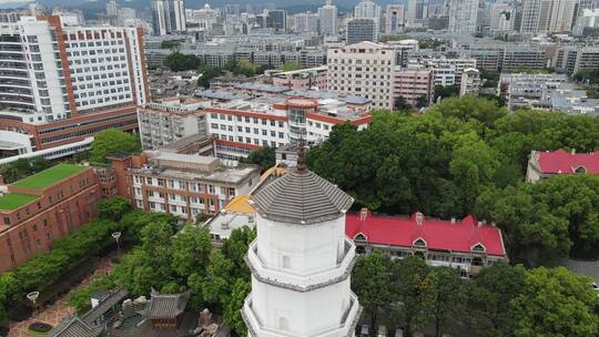 福建福州白塔地标建筑航拍