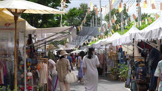 泰国清迈曼谷市集集市现场活动