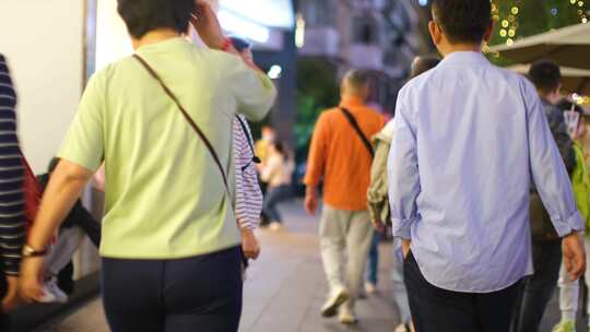 浙江省杭州市拱墅区武林夜市夜晚夜景逛街购