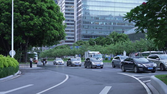 广州华夏路街景车流