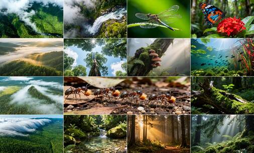 森林氧吧原始森林热带雨林自然风光高清在线视频素材下载