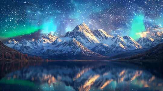 【4k】星空延时银河星轨北极光流星雨星辰