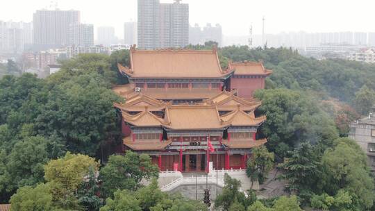 航拍湖南衡阳雁峰寺