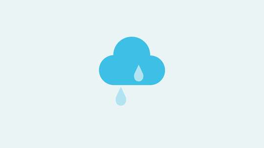 蓝色云朵下雨的动画天气
