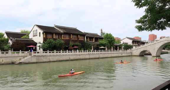 美丽河道 苏州斜塘老街建筑 好天气