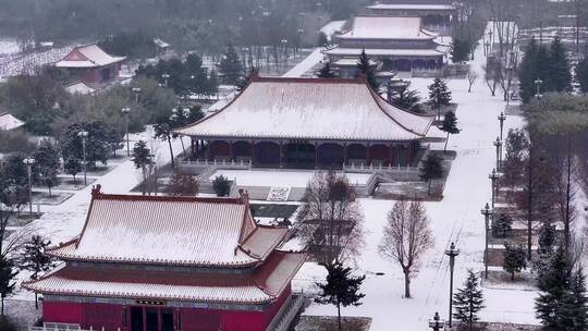 陕西周至县楼观台景区雪景