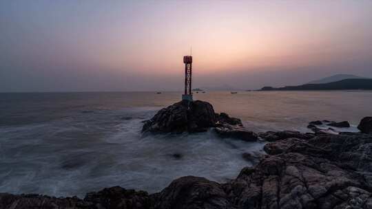广东阳江海陵岛沙滩海洋灯塔