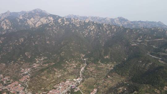 航拍山东青岛崂山5A景区视频素材模板下载