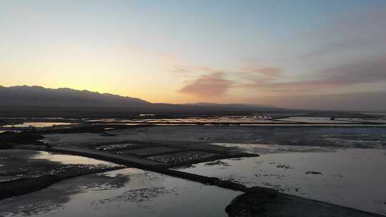 青海海南青海湖天空水面航拍视频