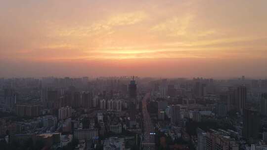 城市建筑都市日出日落朝阳晚霞夕阳黄昏