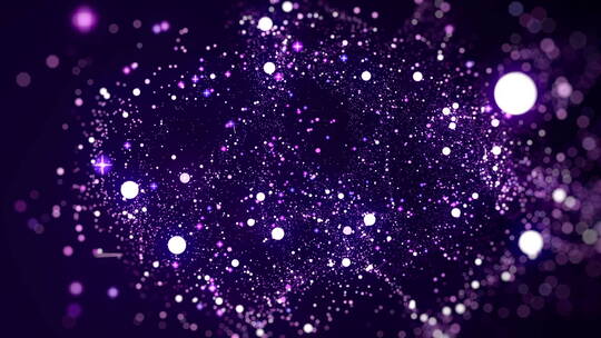 高清紫色星光光点中时空穿梭