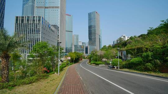 广西南宁五象新区东盟总部基地安静的街道