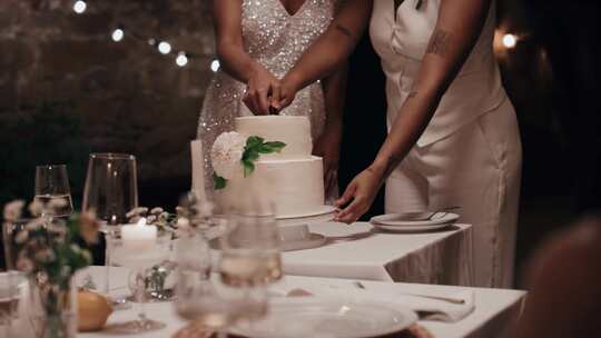 新娘，切割，婚礼蛋糕，婚姻