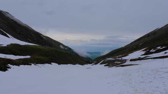 新疆那拉提雪莲谷雪山风光 天山积雪