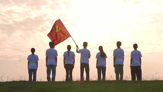 青年青春党建党旗前行前进七一建党节宣誓
