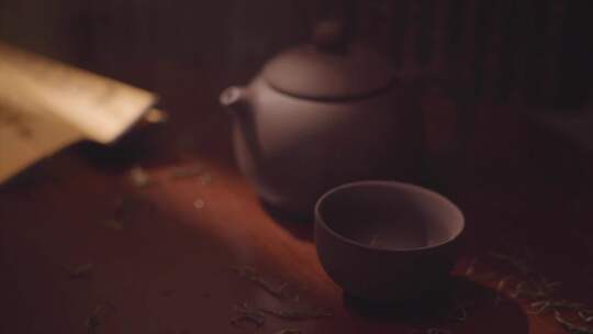 用紫砂壶泡茶沏茶喝茶品茶视频素材模板下载