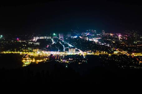 城市灯光璀璨夜景