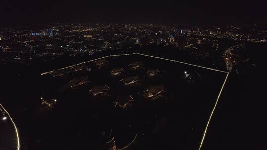 城市露营唯美夜景