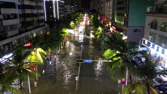 城市内涝洪水水灾 纪实拍摄路面积水