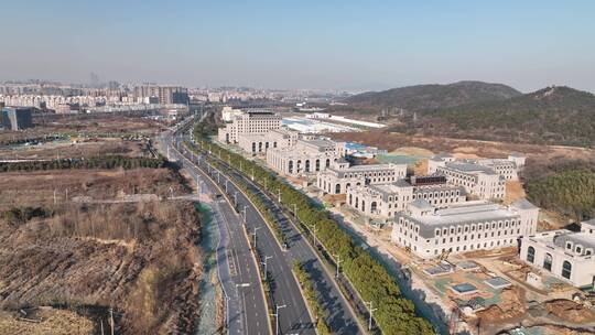 南京江宁城市风光建筑航拍视频素材模板下载