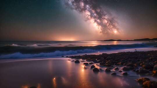 海边星空夜景