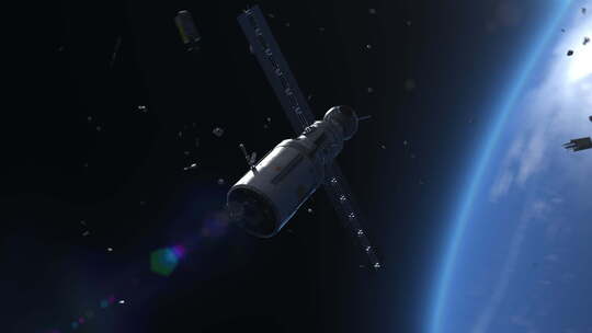 宇宙空间站卫星活动视频素材模板下载